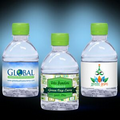 8 oz. Custom Label Spring Water w/ Lime Green Flat Cap - Clear Bottle